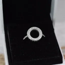 Pandora için Muhteşem Halo Yüzük 925 STERLING Gümüş Kaplamalı Gül Altın Yüksek Kaliteli CZ Diamond Ladies Orijinal Kutu Doğum Günü314W