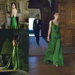 Keira Knightley Atonement Evening Dress Chiffon Backless Floor 길이 긴 특별한 행사 Dresse Celebrity Party Gown250U