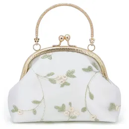 Evening Bags 2023 Small Bag Female Embroidered Flower Hanfu Cheongsam Dinner Banquet Handbag Round 230721