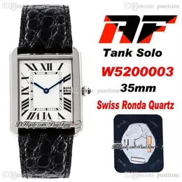 AF Solo W520003 Swiss Ronda Quartz Unisex Mens Womens Watch White Dial Black Roman Markers Blue Hand Texture Leather Strap Super E231Q