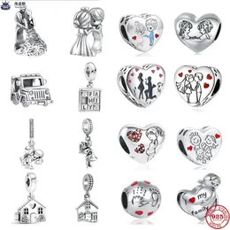 925 Sterling Silver Dangle Charm Pary Family Car Koralik ślubny dla Pandora Charms Authentic 925 Srebrne koraliki