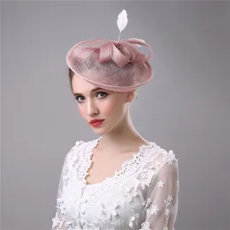 Fascinator Wedding hairpin Flower Feather Bow Hair Accessories Bridal Head Hats For Wedding Party Christmas Veils Hairbands Vintag239T