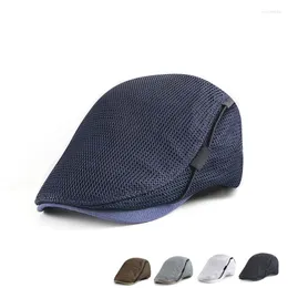 BERETS 2023 Jamont Brand Boina Peaky Blinders 니트 플랫 모자 남성용 바렛 메쉬 베레모 Femme Luxe Bere Visor Hat 56-60cm