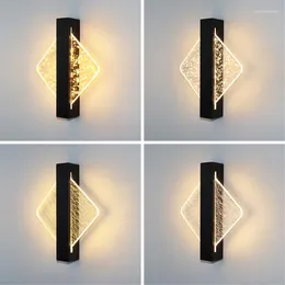 Duvar lambası Nordic basit LED kristal cam kabarcık aynası ön ışık koridor koridor koridoru oturma odası yatak odası giyinme masası ışıkları