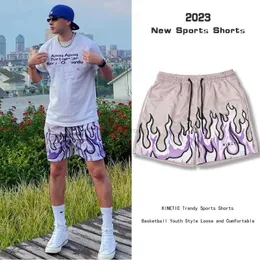 Diseñador de moda corta Ropa casual Kinetic Flame Fashion Pantalones cortos de baloncesto americano Verano Transpirable Fitness Quick Dry Running Quarter Shorts
