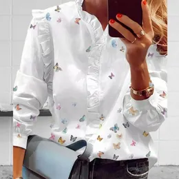 Damskie bluzki damskie bluzka w stylu vintage stojak na druk kwiatowy obster v szyja