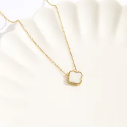 Colar de ouro trevo designer colar feminino colar de corrente pingente de ouro corrente de trevo de quatro folhas colares clássicos de luxo para joias de corrente longa feminina presentes de charme