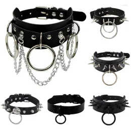 Gargantilha Harajuku Gargantilha Sexy Coração Bloqueio Chave Rebites Preto Goth Punk Gargantilhas Colar Gótico Para Mulheres Hip Hop Bondage Cosplay