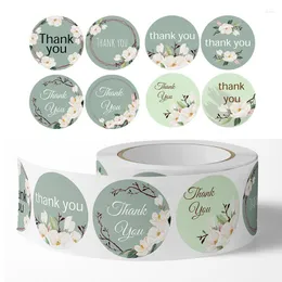 Confezione regalo 500 pezzi Fiore Grazie Adesivi 1 pollice Imballaggio Decor Forniture per piccole imprese Adesivo per matrimoni