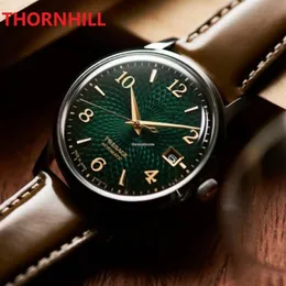 Relógios masculinos com mostrador terra 40mm Pulseira de couro de alta qualidade Pulseira de safira Relógio de pulso à prova d'água 305z