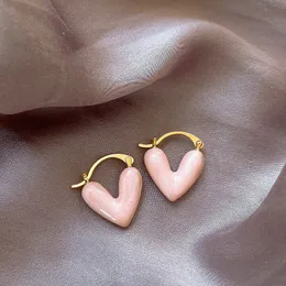 Stud coreano pingando óleo rosa amor brincalhões de coração para mulheres moda moda proposta de casamento batendo jóias de metal para presentes de jóias 230721