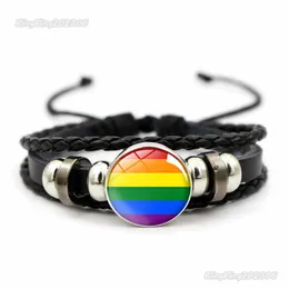 Acessórios de novos produtos Rainbow Pride Time Time à mão Bracelet Jewelry Leather Handicraft Charms