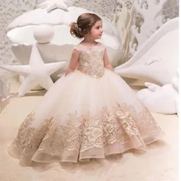 2022 Champagen Princess Glitz Ball Grow Little Girls Pageant Dresses Fuchsia Little Baby Camo Flower Girl Dress مع خرز BC0063 331T