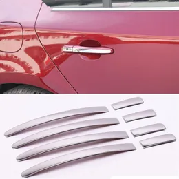 Silver Mirror Exterior Door Handle Paljetter Dekorationsdekaler för Volvo S60 V60 V40 Stainess Steel Doorknob Trim Strips311l