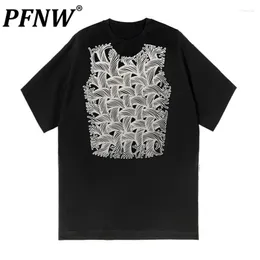 T-shirt da uomo PFNW T-shirt a maniche corte grafiche con stampa primavera estate Outdoor High Street Hip Hop Darkwear T-shirt larghe di nicchia 28A3088