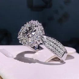 新しい象眼細工のプリンセスリングクリエイティブジオメトリレディ婚約リングサイズ5-12 030901293Mの販売