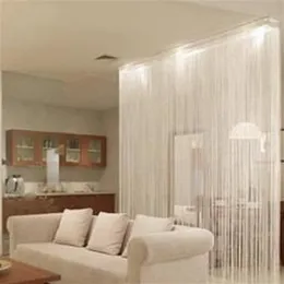 ソリッドカラーストリングカーテン1 m 2m装飾パーティションリビングルーム用シンプルなエレガントなロマンチックなドアカーテン透けてカーテンS219B