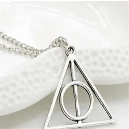 Porter Necklace Luna Deathly Hallows Triangle Circular Pendant Retro Necklace Sweater Chain 60pcs lot W662305L