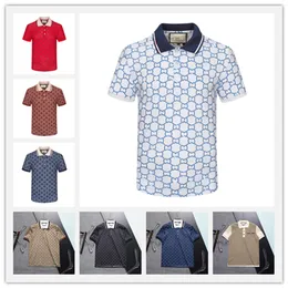 Herrdesigner t-shirt polo bokstav obehaglig andningsbar t-shirt lapel kommersiellt mode casual tryck high-end poio kort ärm M-3xl11