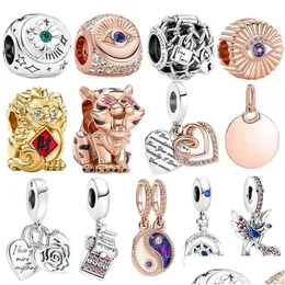 Charms 925 Serling Sier Sparkling Eye Beadered Charm для оригинальных браслетов Pandora и ожерелий женских украшений Diy Make Drop Deli Dhbue