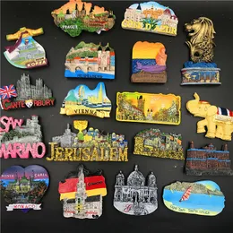 Kylmagneter färg kylskåp klistermärke thai korea france Tyskland vienna engelska spanien portugal turist souvenir magnet magnet 230721