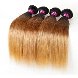 Ombre Straight Hair Weaves Malaysia Indian Peruvian Brazilian Virgin Hair Bundles Human Hair Bundles 1b 27 1b 99j 1b 4 27 1b 30247S