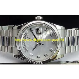 Store361 New Приезжая на часы Нового 36 -мм президента Platinum Mop Diamond Dial - 118206342S