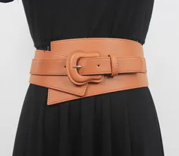 أحزمة المدرج النسائي الأزياء بو الجلود المرنة cummerbunds الإناث اللباس الكورسيهات زخرفة الحزام على نطاق واسع R903