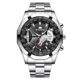 Ponteiro luminoso esportivo de lazer de alta qualidade relógio masculino de aço inoxidável relógios de quartzo calendário relógios de pulso masculinos inteligentes VAVAVoom Br220S