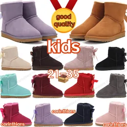 Designer Scarpe per bambini Stivali da neve in vera pelle wggs Giovani ragazze Ragazzi Toddlers Stivali con fiocchi Bambini neonati Calzature uggitys Sneakers Scarpa con tacco alto