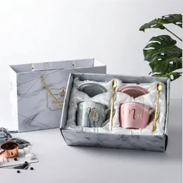 Kaffekopp marmor mugg kreativ nordisk keramisk kopp bröllop kopp 301-400 ml flamingo bröllop gåva stärka porslin 2019 new286h