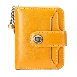 Kvällspåsar Högkvalitativa kvinnors äkta läderplånbok Kvinnlig RFID Anti Stöldkort Holder Coin Purse Wallet för Women Clutch Bag 230721