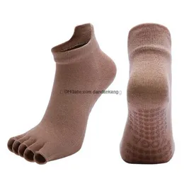 Half Toe Yoga Socks Non-Slip Peep Toes Anti-Slip Dance Ballet Ankel Sox med grepp Hållbar öppen fem fingrar Bomullsgym Fitness Pilates Sock