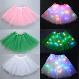 Dresses Girl Women Led Skirt Fairy Light Tutu Glow Cat Bunny Ear Crown Headband Party Gift Birthday Costume Wedding Halloween Christmas