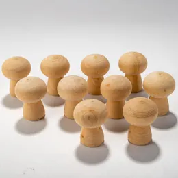 Kalligraphie 10 Stück natürliche unvollendete hölzerne Peg-Puppenkörper Holzpilzkopfform unvollendete DIY-Dekoration für Kunsthandwerk