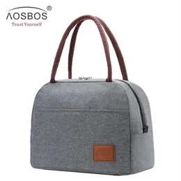 Aosbos Fashion Portable Cooler Lunch Bag Thermal Insulated Travel Food Tote Bags Food Picnic Lunch Box Bag per uomo Donna Bambini MX202778