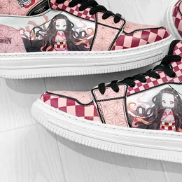 Dress Shoes Anime Nezuko Attack onTitan Sneakers Cartoon Tanjirou Cosplay Men Casual High Top Running Sneaker 35 230721