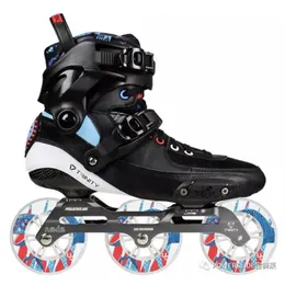 BOOTS 2019 Powerslide original Tau Trinity 3*84/90mm Velocidade de fibra de carbono Patins embutidos Sapatos de patinação de rolos adultos Patines de patinação grátis