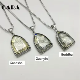 CARA 2017 NEUE Statement-Halskette Vintage Buddha Anhänger Buddhistische Halskette Buddha Religiöse 316L Edelstahl Halskette Schmuck C223u