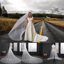 Velo da sposa elegante 3 metri Veli da sposa morbidi lunghi con pettine Accessori da sposa per la sposa di colore bianco avorio a uno strato CPA078230S