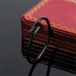 Designer kleines Modell Slim Nagel Armbänder Armreifen 18k Gold Armband Frauen Geburtstag Geschenk Muttertag Schmuck Urlaub Geschenk Titanium Stahl Schmuck Luxus Design