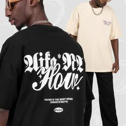 2023 T-shirt Mäns kort ärm Löst överdimensionerad gata hiphop-par t skjortor