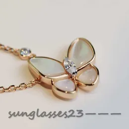 Two Butterfly Series Butterfly necklace, clavicle necklace pendant necklace, adjustable, electroplated rose gold