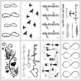 Rocooart Classic Black Tattoo Cat Bird Fake Tattoo Tatuajes Hand Tatouage Body Waterproof Temporary Tattoo Sticker Small Taty