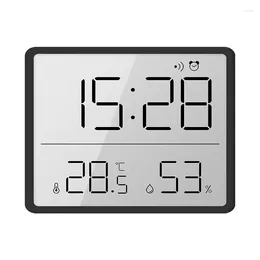 Wall Clocks LCD Digital Alarm Clock Magnetic Large Screen Date Temperature Humidity Display Multi-functional Mounted