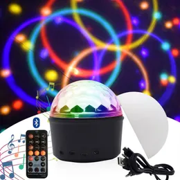 مصباح الكرة الكريستال السحري المصباح Bluetooth مكبر صوت موسيقي LED Stage Lighting Disco Ball Projector Party Lights USB Light262a