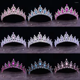 Pinzas para el cabello Retro Negro Diamante de imitación Boda Tiara Cristal Nupcial Corona Color dorado Diadema Velo Tiaras Accesorios Tocados