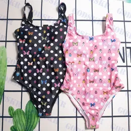 Sommer Damen Bademode Schmetterling Muster Bikini für Frauen Einteiliger Badeanzug mit BH zwei Farben