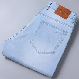 Jeans da uomo Primavera Estate Sottile Stile classico Fashion Stretch Pantaloni in denim slim fit Pantalone di marca maschile lavato azzurro 230721