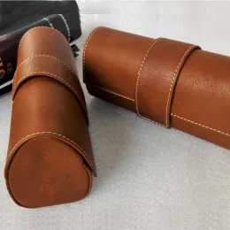 Sunglasses PU Leather Glasses Case Brown spectacles Box Reading Storage Clean Cloth Free Send 230417